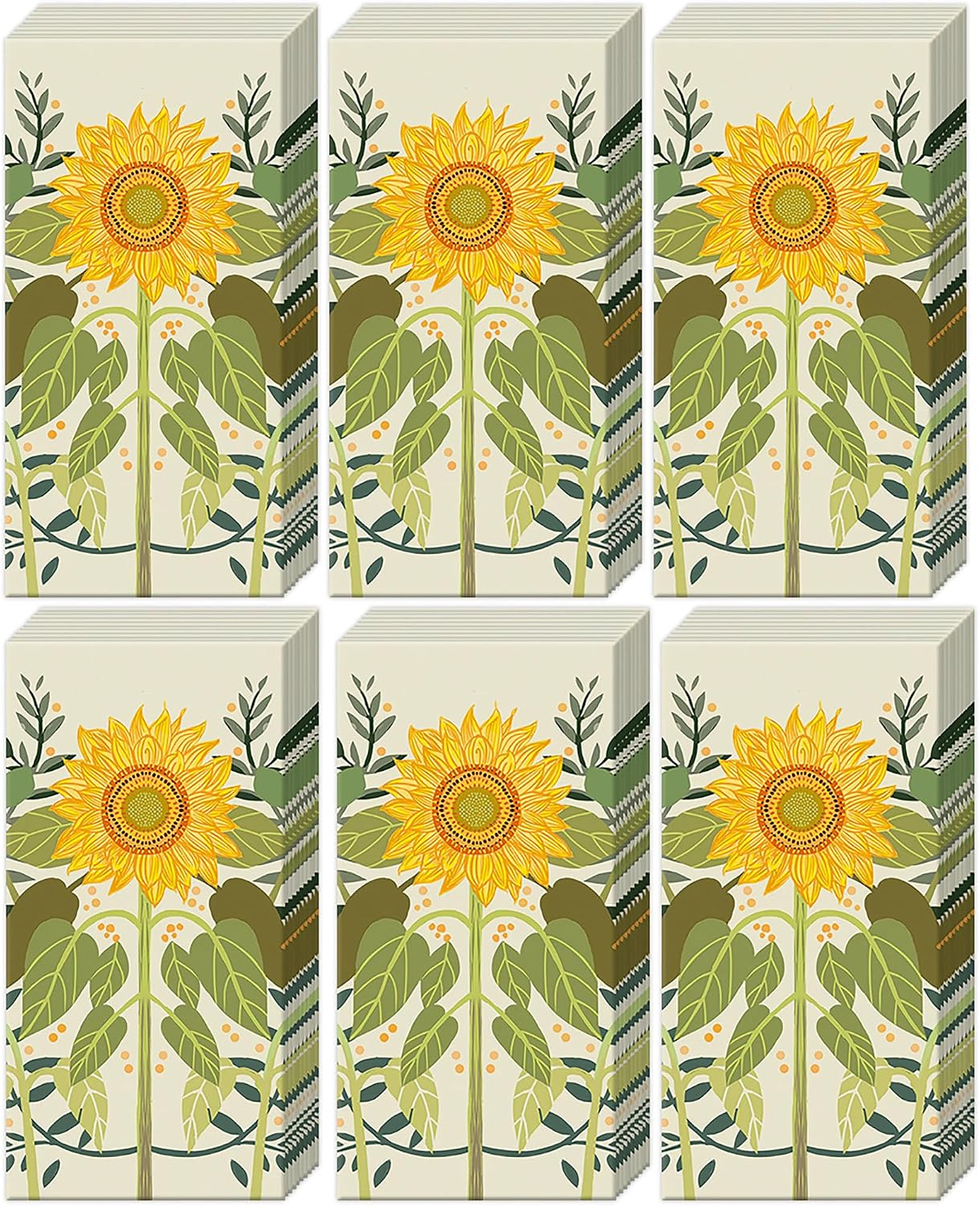 Botanical Garden Pocket Tissues - 6 Pack (60 Total) - Decorative 4-Ply Floral, Facial, Portable Travel Size Packs for Purse and Car, Magnolias and Friends by Boston International (Spring Story)