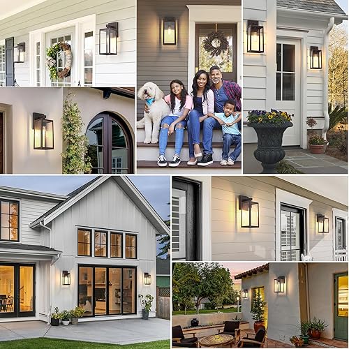 Vista 22 de MAXvolador Farol de pared para exteriores, aplique de pared impermeable exterior, lámpara de montaje blanca antioxidante, luces de cristal