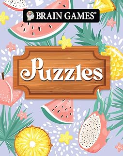 Brain Games - Take-Along - Puzzles | Summer-Themed Fruit Design | Portable Variety Puzzle Book