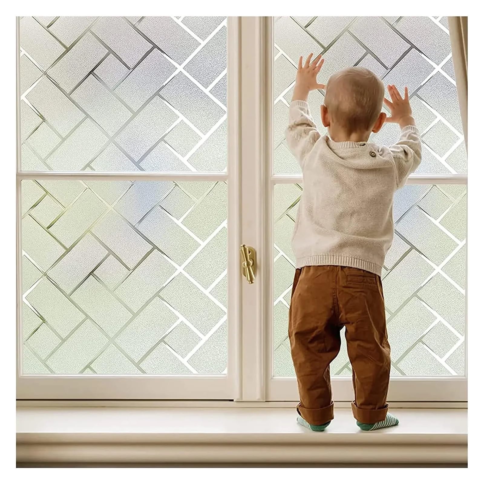 Window Film Privacy Rainbow Window Film Privacy Stained Glass for Home Static Cling Adhesive Frosted Decorative Sticker(Color9,45X100 CM)