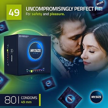 MY.SIZE PRO Condom Size 2, 49 mm, 80 Condoms - Perfect fit and a Suitable Size for Everybody