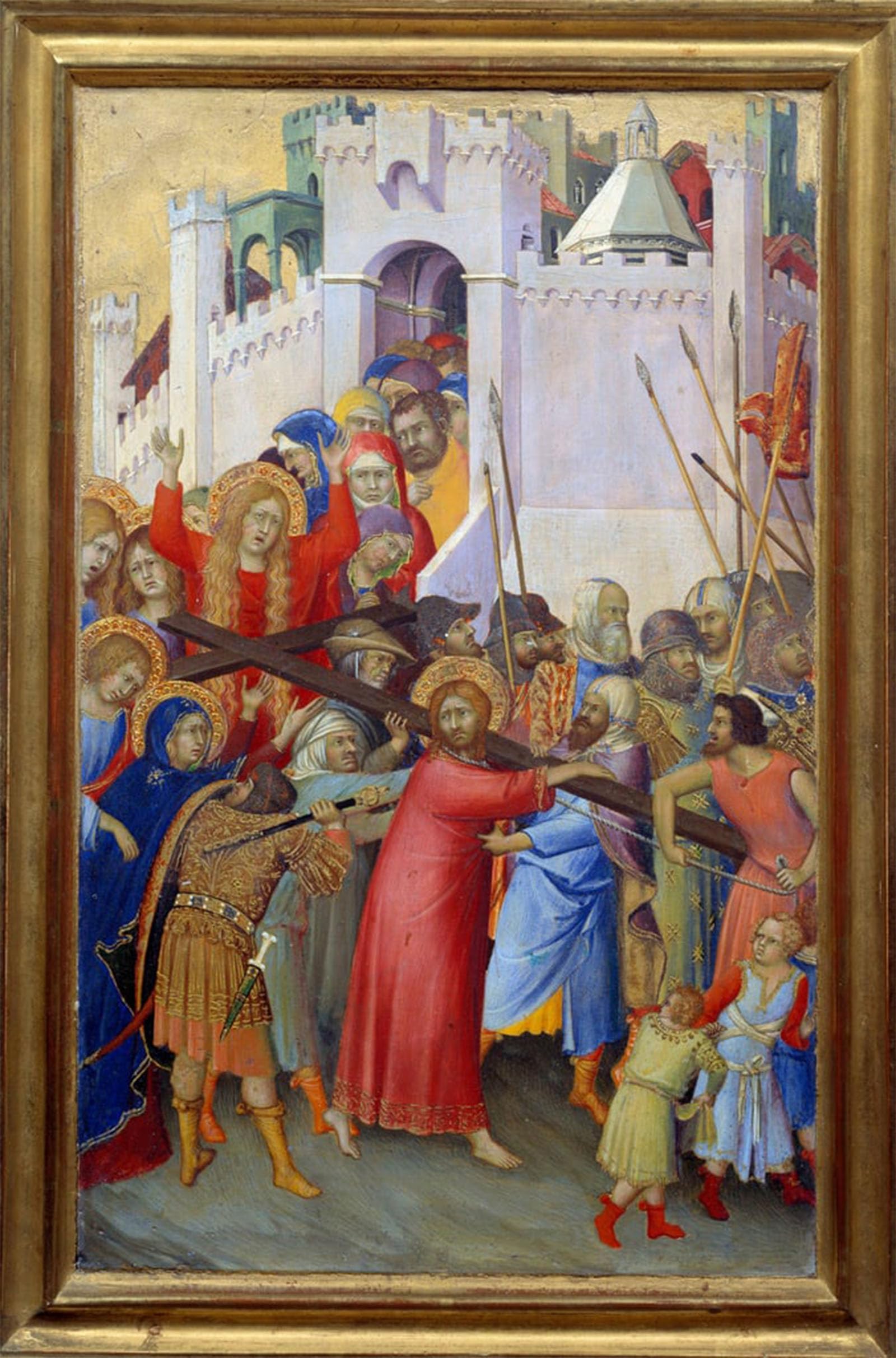 ARTXLXXBN Famous Print Painting Colorful Art Print the Carrying of the Cross Painting by Simone Maritini Canvas Art Decorations for Home Decor 60x90cm