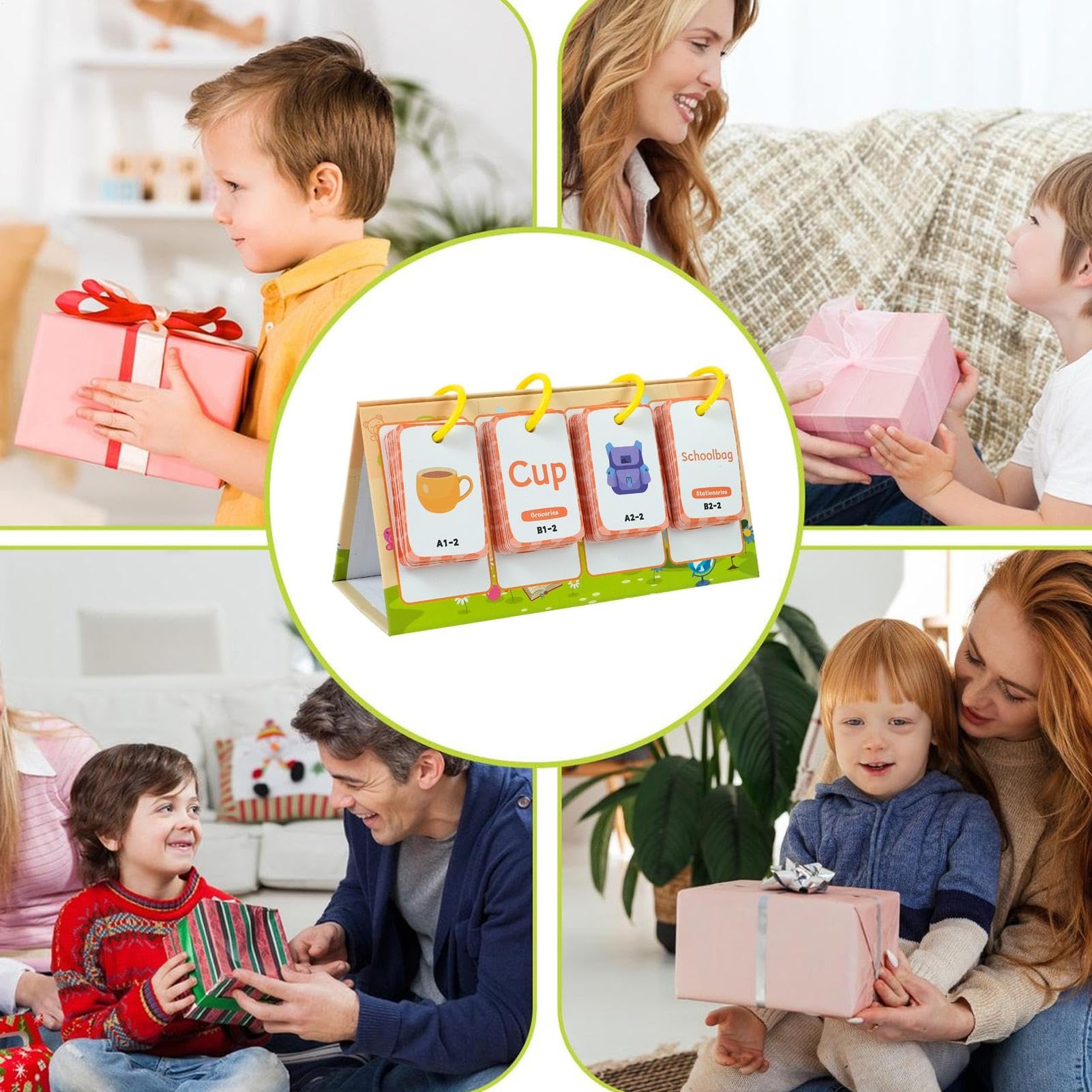 Toddler Flash Cards, Educational Word Building, Preschool, Kindergarten, 96-Piece Interactive Game For Classroom & Home Learning, Spelling Matching Games, 2.48x1.57 Inches