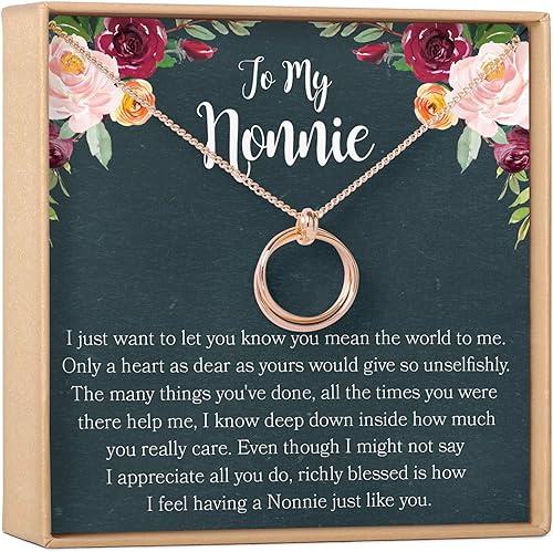 Necklace Gift For Women and Girls - Adjustable Modern Jewelry Pendant Love Gifting Idea for Her with Heartfelt Card - Long Distance Gifts for Your