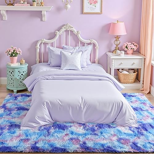 Vista 33 de JUNOVO - Alfombras de área ultra suaves de 3 x 5 pies, alfombras esponjosas para dormitorio, niños, niñas, bebés, sala de estar, suelo, cuarto