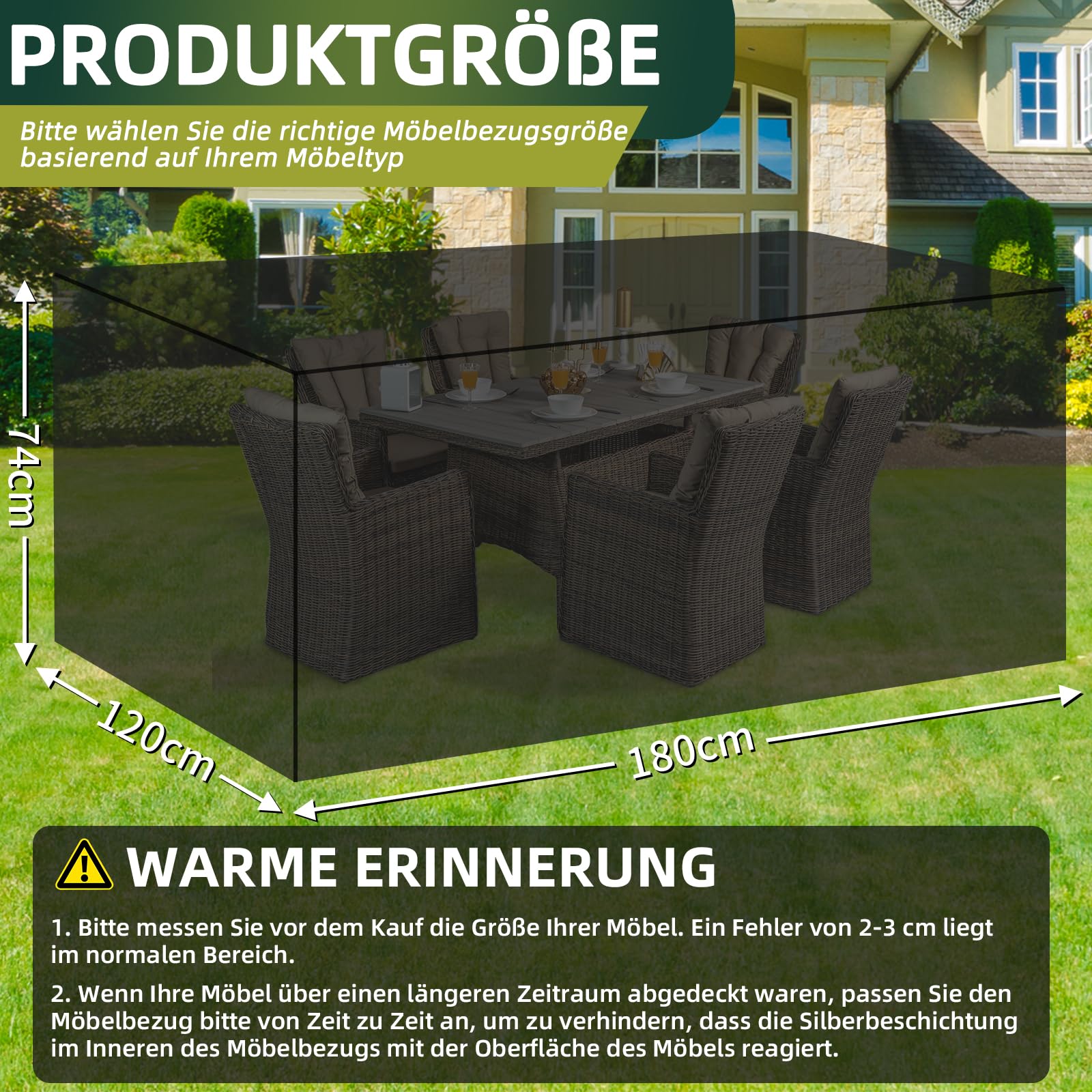 Gartenmöbel-Abdeckplane 130x75x71cm – Wasserdicht, 420D Oxford Für Tische & Stühle