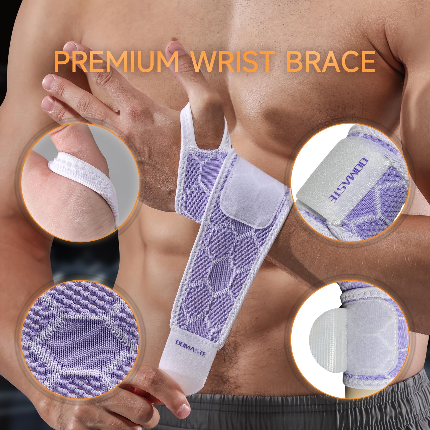 Muñequera para alivio del túnel carpiano, soporte ligero de compresión sin neopreno para entrenamiento, mujeres y hombres, muñequeras ajustables para mano derecha izquierda para el trabajo,