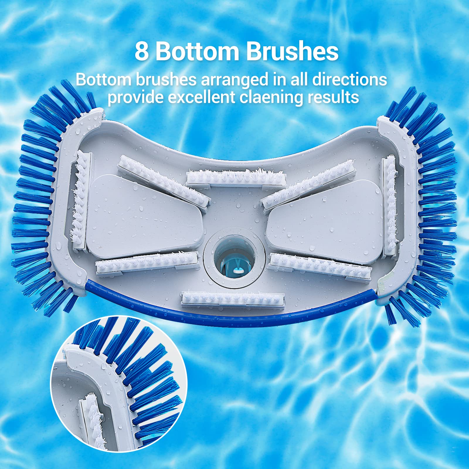 Aiper Kit 4 in 1 per la pulizia della piscina, spazzola per piscina, testa aspirante per piscina, rete per foglie e retina, dispenser per piscina, perfetto per piscine fuori terra/interrate, fontane,