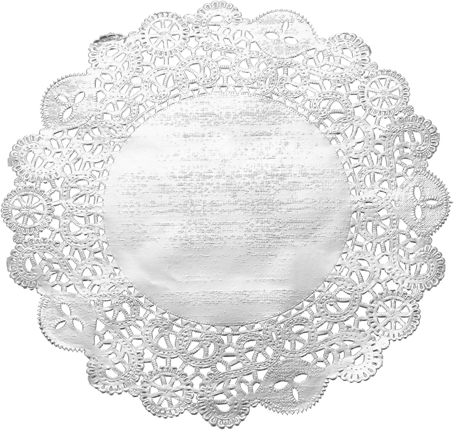 sourcing map 100 Pcs Round Paper Doilies, 8.5 Inch Lace Doilies for Food Parties Weddings Birthday, Silver