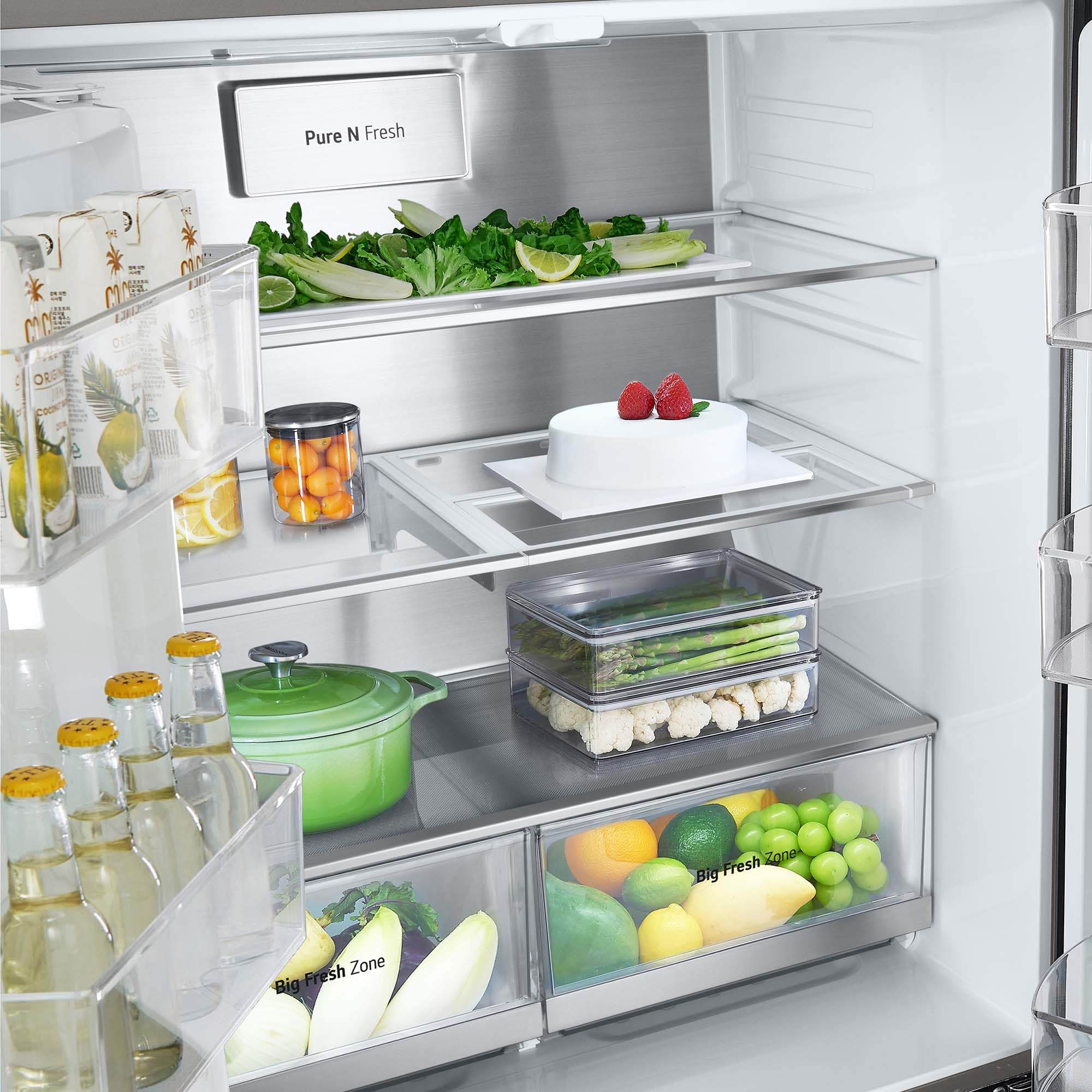 LG GMG861MBAE - Frigorífico American Combi InstaView, Clasificación E, 508 L, Door Cooling, Linear Cooling, UVNano, 1,80 m, Acero texturizado antihuellas