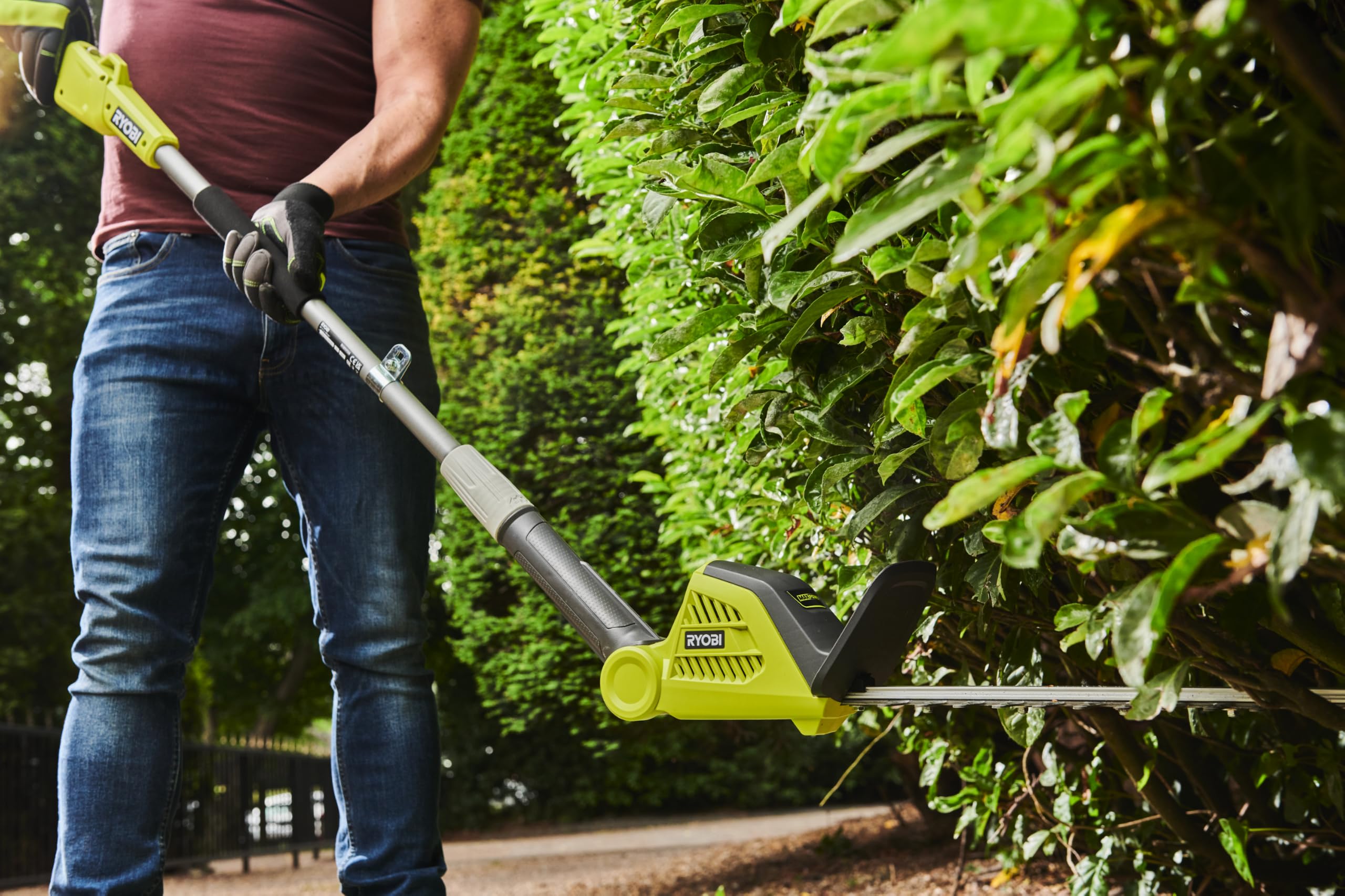 RYOBI Taille-Haies sur Perche 36V Max Power RY36PHT50A-0 – Taille Haies Hautes, Cyprès, Thuyas et Lauriers Jusqu'à 4 m, Lamier 50 cm, Coupe 22 mm, Tête Orientable, sans Batterie ni Chargeur