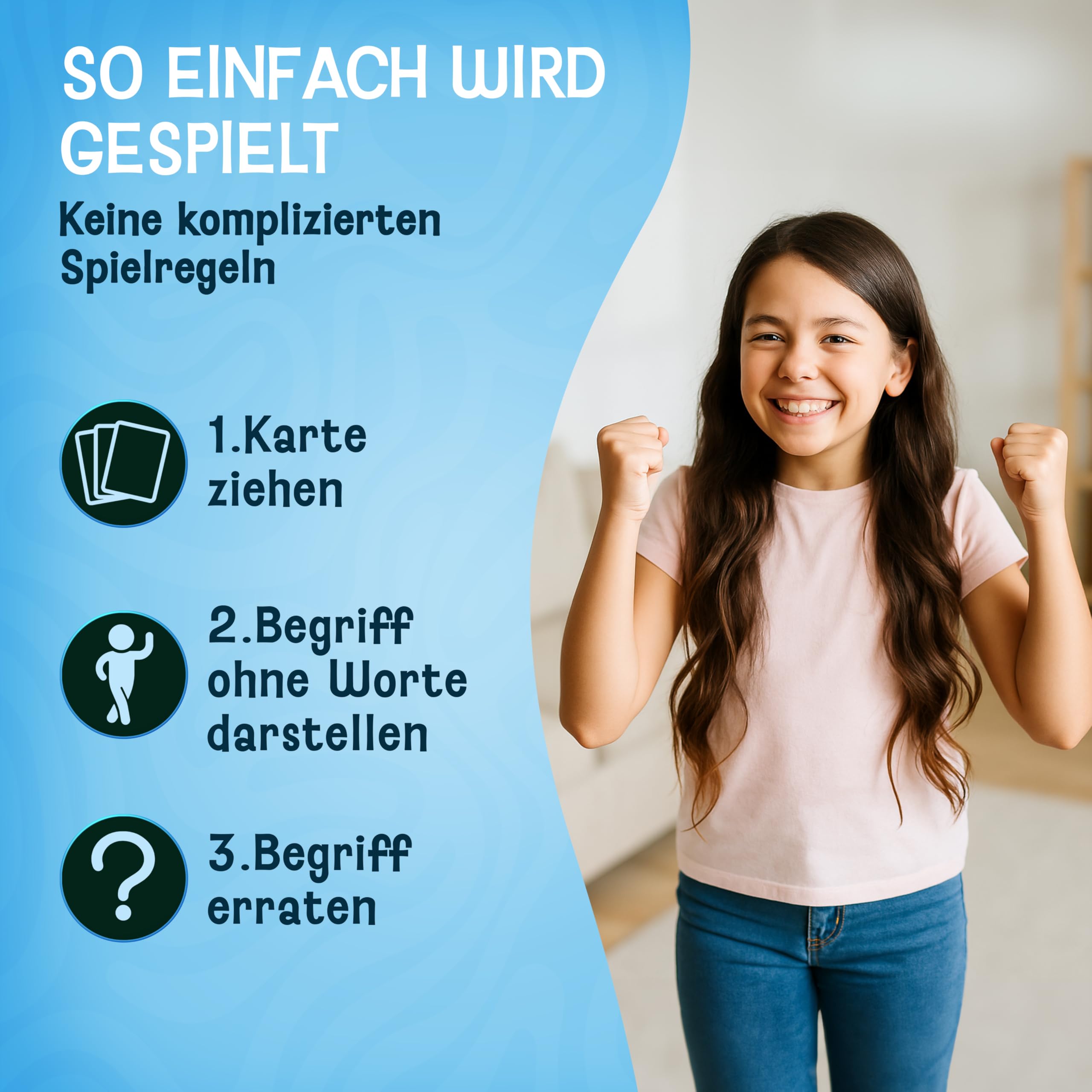 LIKARTO Pantomime Game for Children, Fun Family Guessing Game, for Outdoors and Indoors, Gift Idea for Girls and Boys, for Ages 4, 5, 6, 7, 8, 9 Years Old (English Language Not Guaranteed) - 4