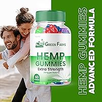 Vista 3 de Green Farms - Gomitas de cáñamo, fórmula oficial, gomitas Green Farms con extracto de cáñamo, 500 mg de mezcla de cáñamo extra fuerte, gran sabor