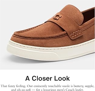 Amazon | Coach メンズ ハイブリッドローファー, ダークサドル(Dark