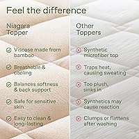 Vista 7 de Cubrecolchón ultrasuave tamaño individual, cubrecolchón de viscosa de bambú para aliviar el dolor de espalda, enfriamiento natural para quienes Beige