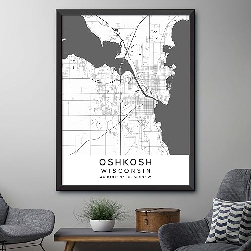 Miniatura 4 de Mapa de Oshkosh, Wisconsin, Light 2 (24x36)
