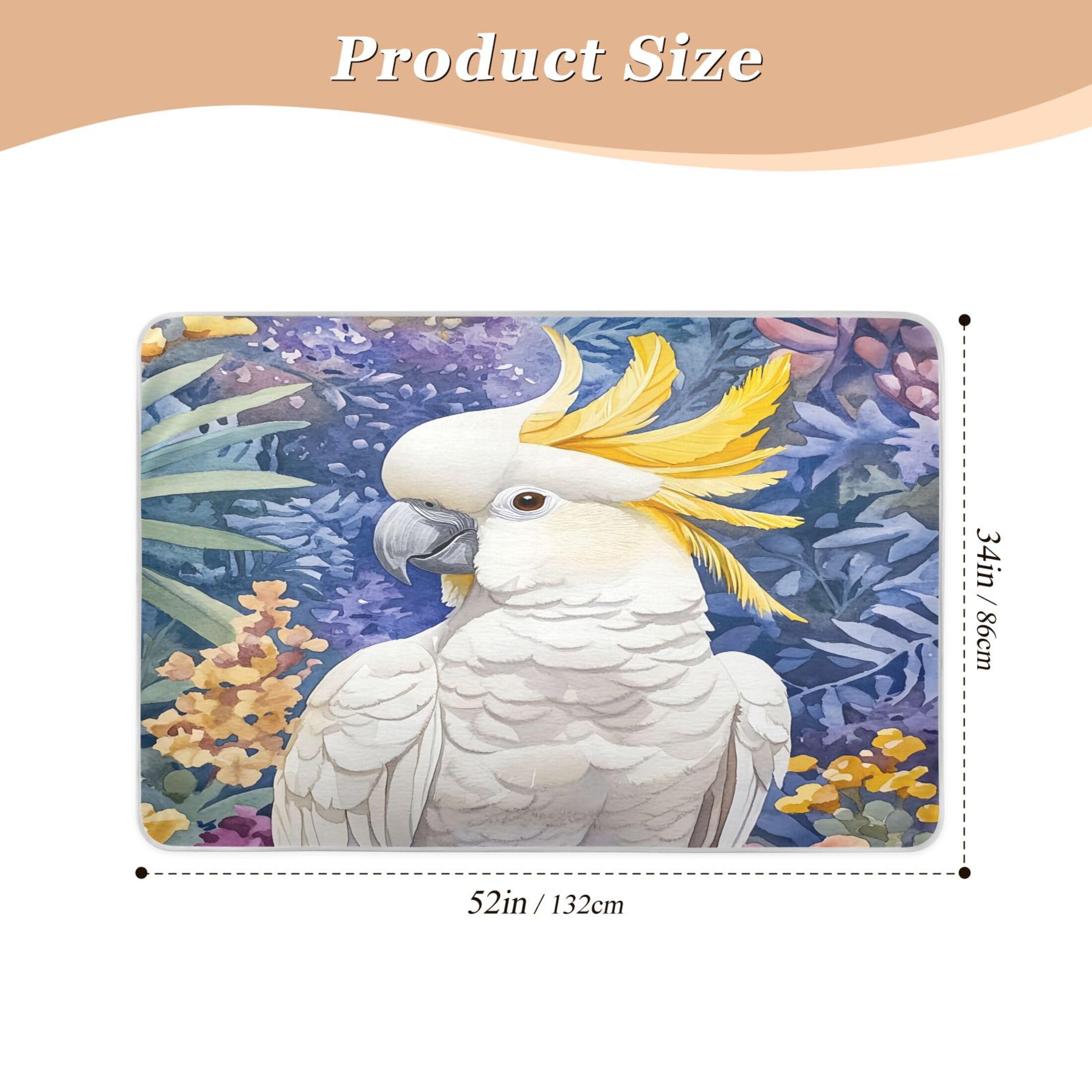 Takiito Painting of Cockatoo Bed Pad Reusable Bed Underpad Washable Waterproof Leak-Proof Quick Dry Incontinence Pee Pad for Toddlers Kids Adults Pets 34x52 in