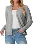 GRECERELLE Cardigan for Women Open Front Long Sleeve Sweater Lightweight V-Neck Button Down Outwear