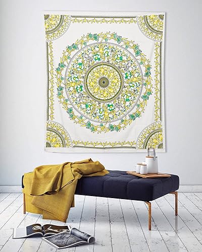 Miniatura 3 de ANJANIYA Tapiz bohemio para colgar en la pared, diseño de mandala, para habitación, playa, pared, psicodélico hippie para colgar en la pared y