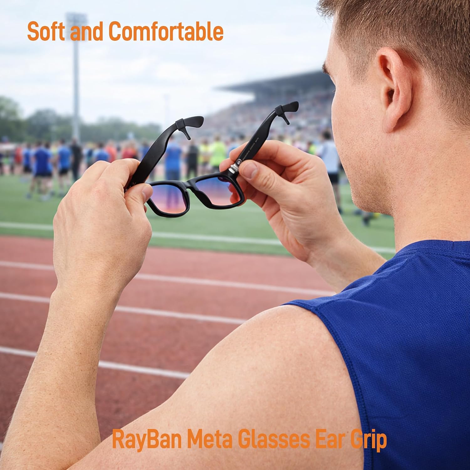 Glasses Ear Grips for Rayban Meta & Thick Temples - Anti-Slip Silicone Eye Glasses Ear Grippers, Eyeglass Grip Sleeve Retainer, Sunglass Holders Cushions Hooks, Accessories - 10 Pairs Grey image 4