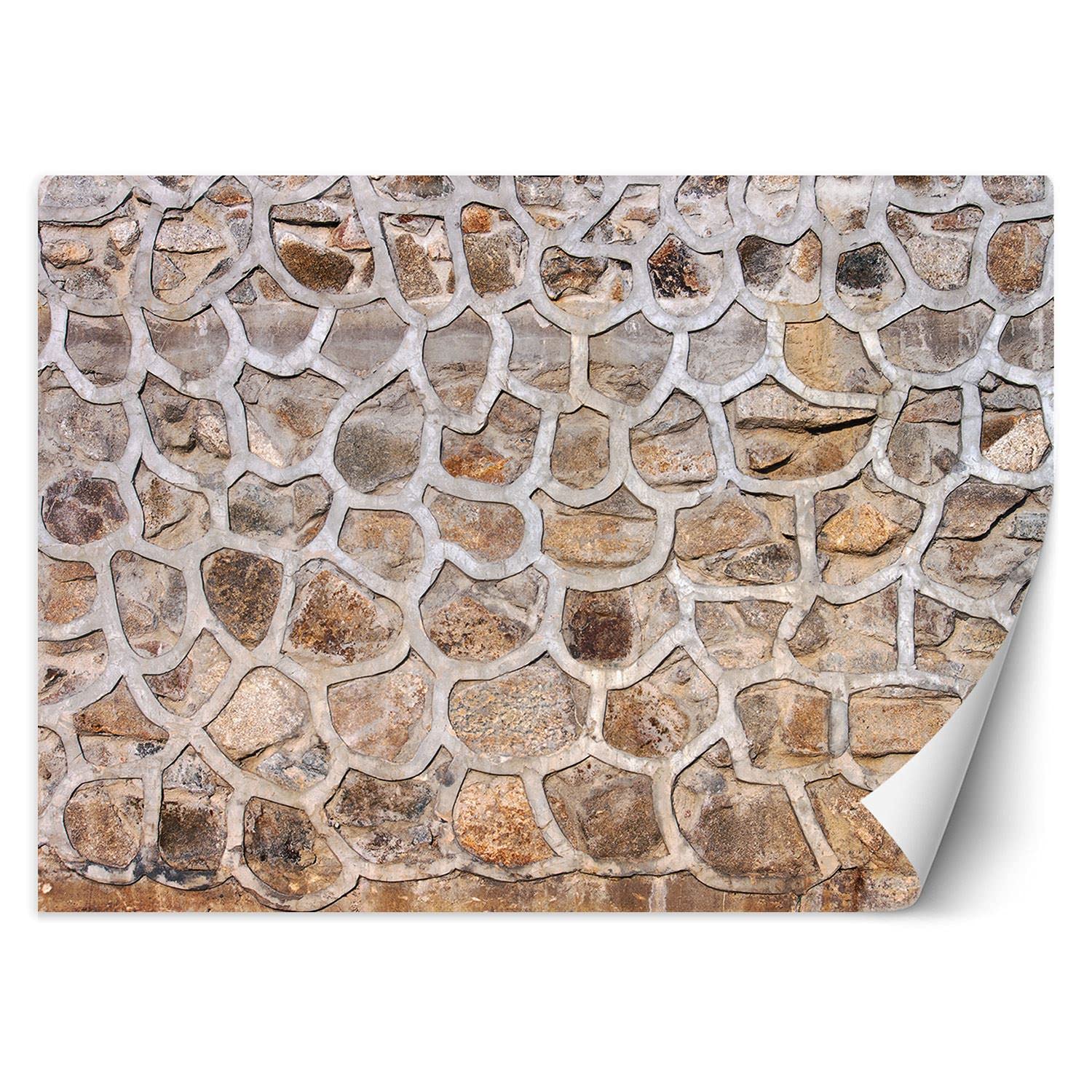 Feeby Carta Da Parati Sulla Fliselina Pietre Muro Struttura 250x175 cm beige Decorazione Da Muro Include Colla Soggiorno Camera Da Letto Sala Ufficio Imitazione