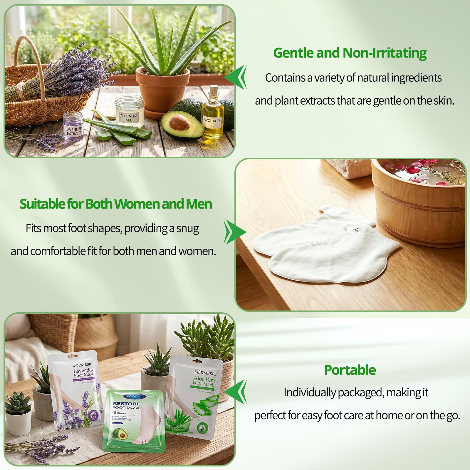 9 Pack Fußmaske Gegen Hornhaut, Hornhaut Socken für Damen Herren | Fussmaske Hornhautentfernung, Hornhautentferner Socken zur Feuchtigkeitspflege, Beruhigung(Lavendel, Aloe Vera, Avocado)