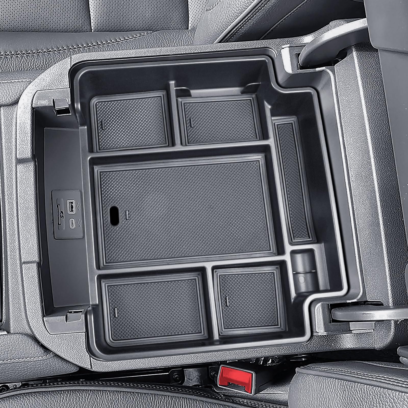 X-TKER Center Console Organizer Full Insert Tray Compatible with 2021-2024 2025 2026 Chevy Suburban/Tahoe, GMC Yukon/Yukon XL Accessories, Armrest