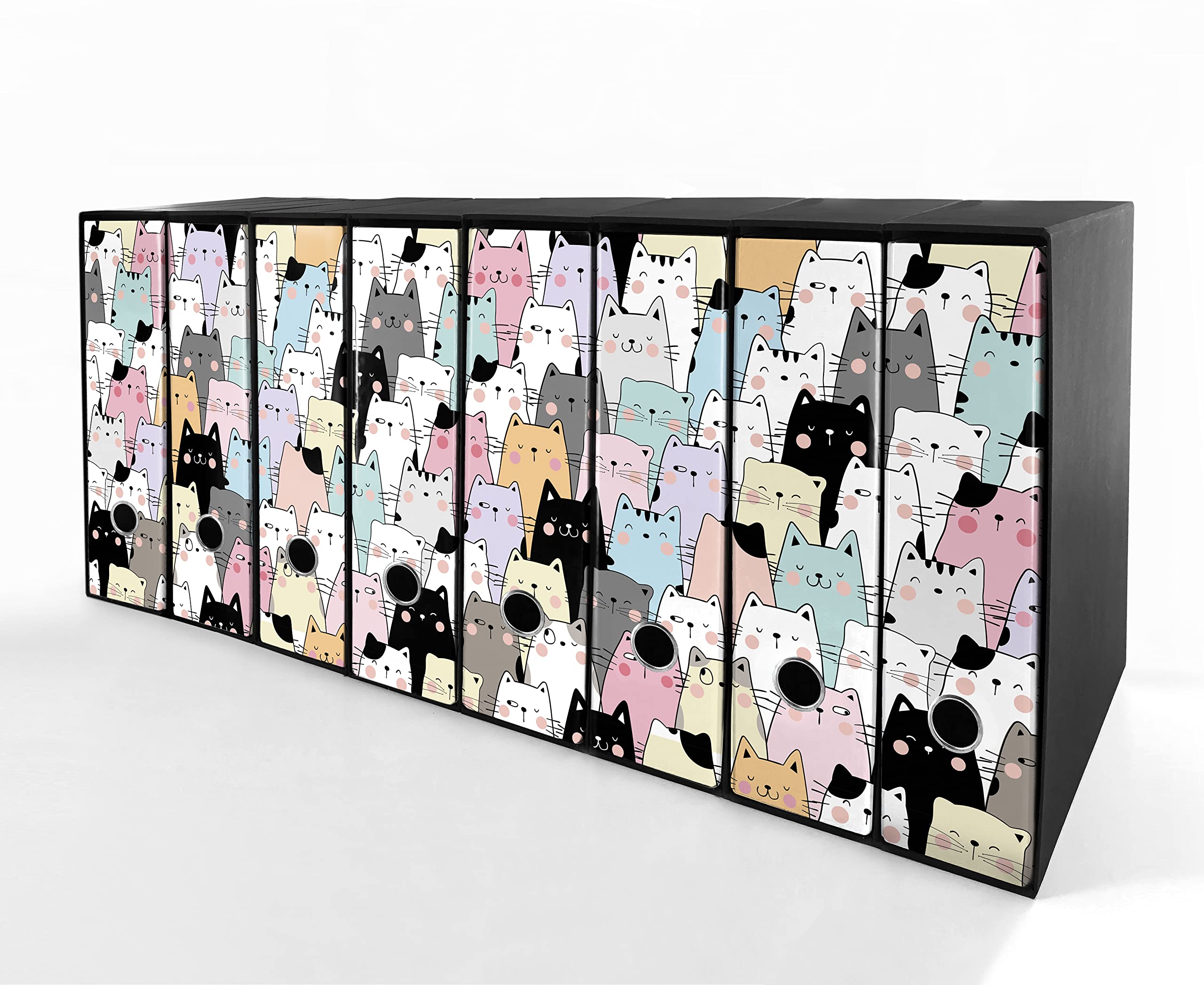 Set da 8 raccoglitori ad anelli GATTONI - Faldoni SHAREPRINTING (H34 con 4 anelli)