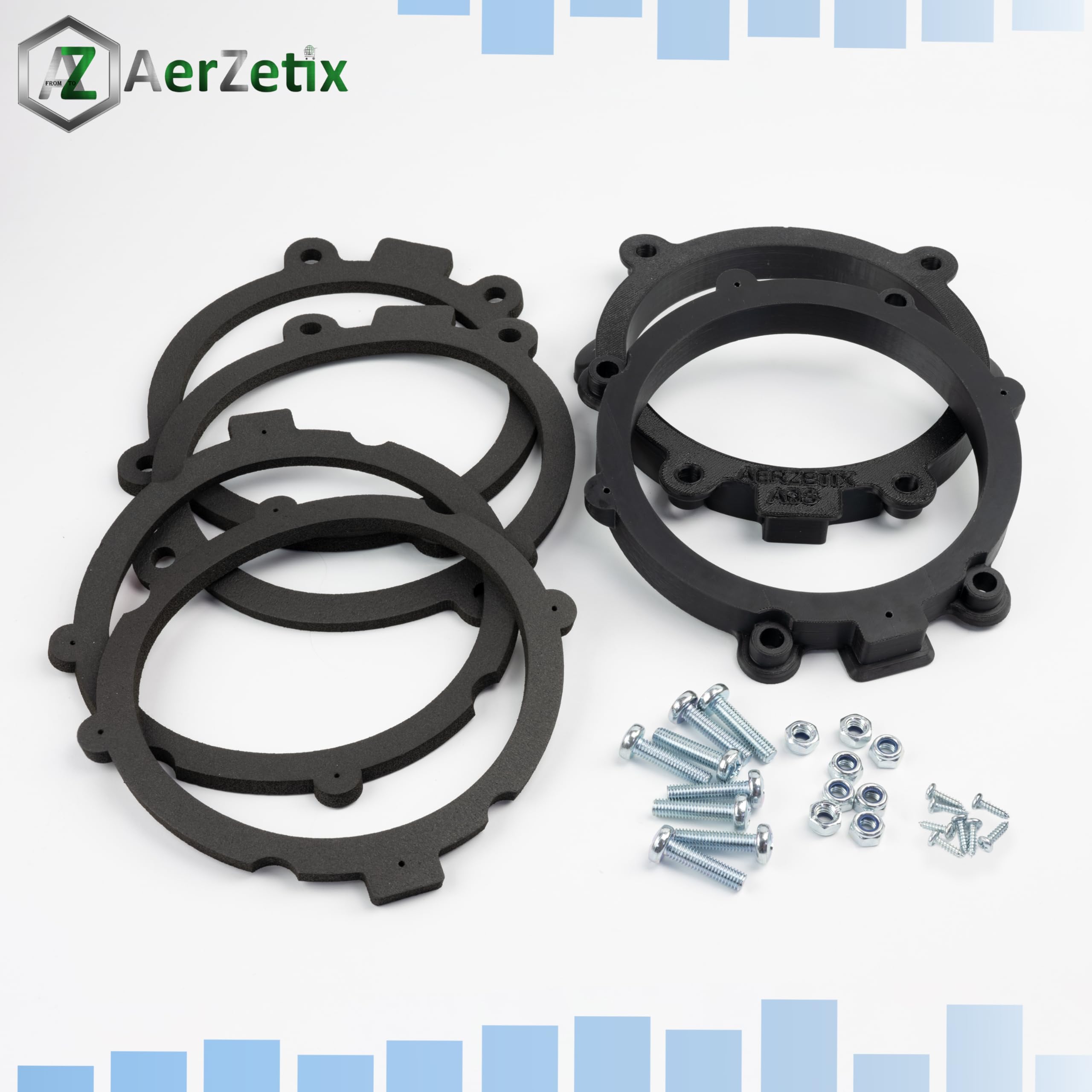 Aerzetix - Kit di 2 adattatori/supporti per altoparlanti Ø130mm per porte anteriori | compatibile con Mercedes Sprinter W906, Vito W639, VW Crafter I