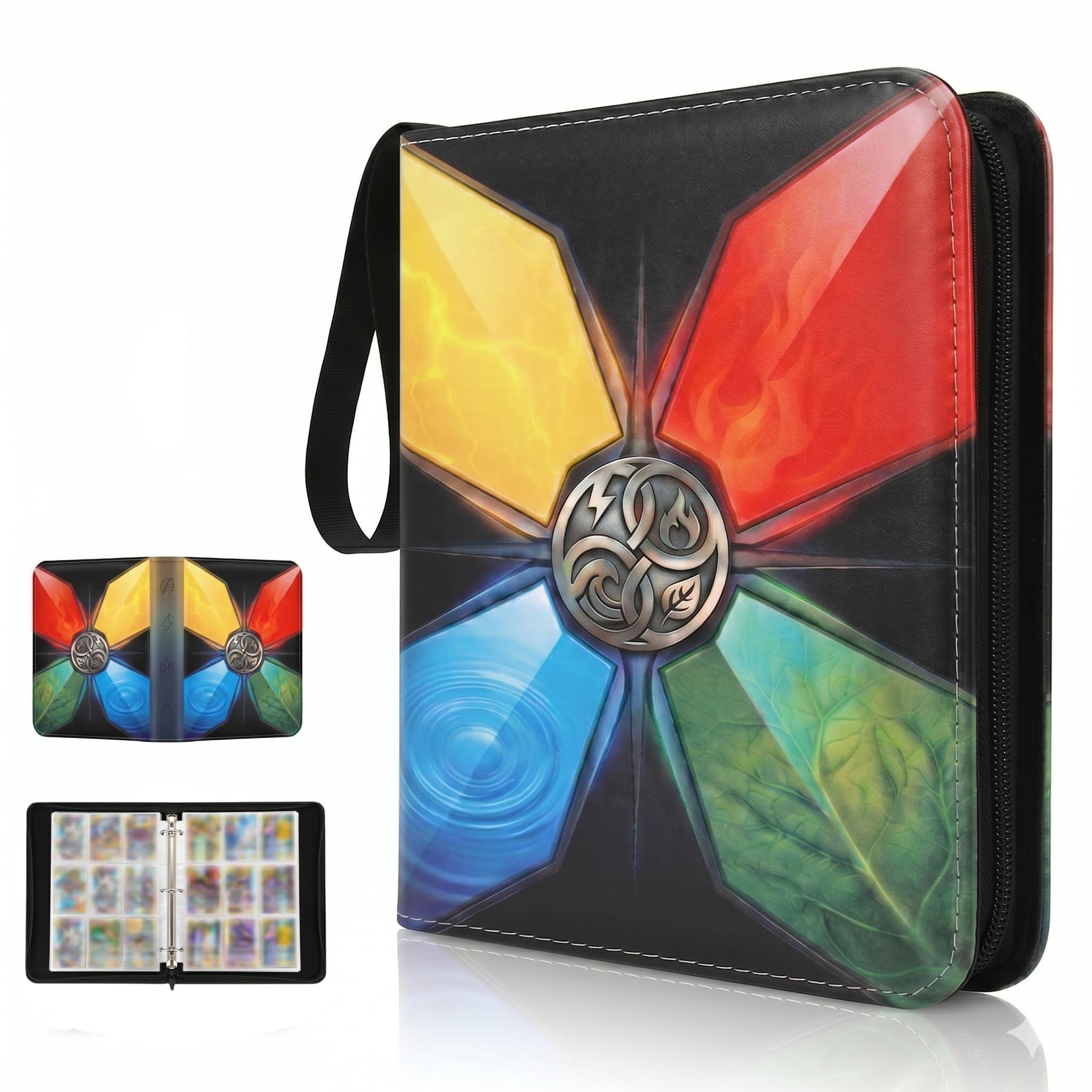 KORVORIA 9 Pocket Card Binder, 900 Trading Card Album, Collectible Card Folder with Zip, for Christmas, Birthdays, Children's Day