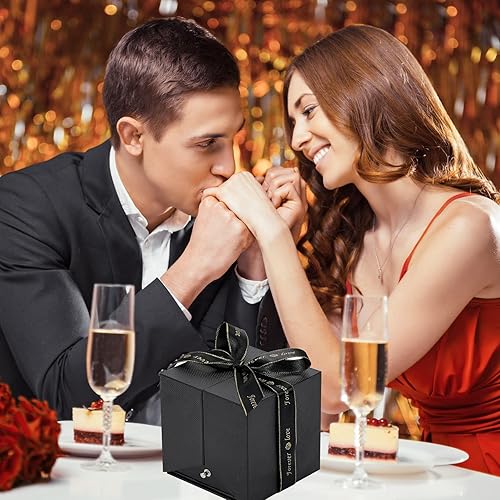 Miniatura 8 de Juego de regalo de joyería de rosa preservada con collar de amor, hecho a mano para ella en Navidad, día de la madre, cumpleaños, día de San