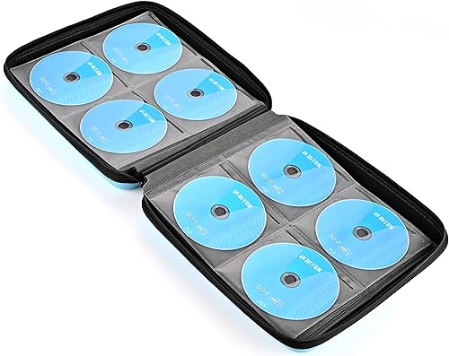 Miniatura 5 de alavisxf xx Funda para CD, funda protectora de EVA para 192 unidades, Blu-ray y DVD, portátil, con cremallera, soporte para CD, organizador de