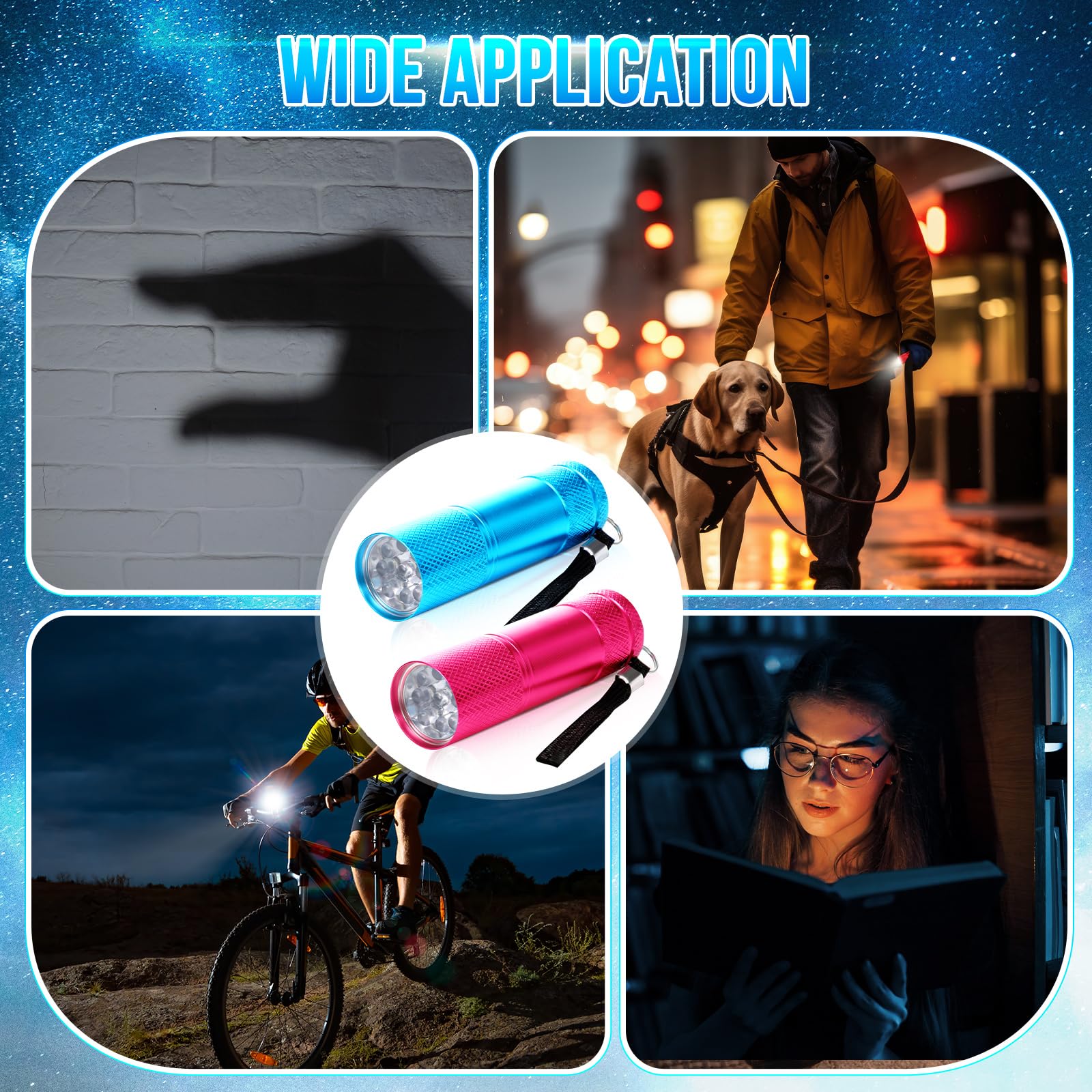 VIHOSE Mini-Taschenlampen, helles Aluminium, Hand-Taschenlampe mit Umhängeband, kleine LED-Taschenlampe für Notfall, Hurrikan, Kinder, Nacht, Lesen, Camping, Wandern, Partygeschenke, helle Farben, 12