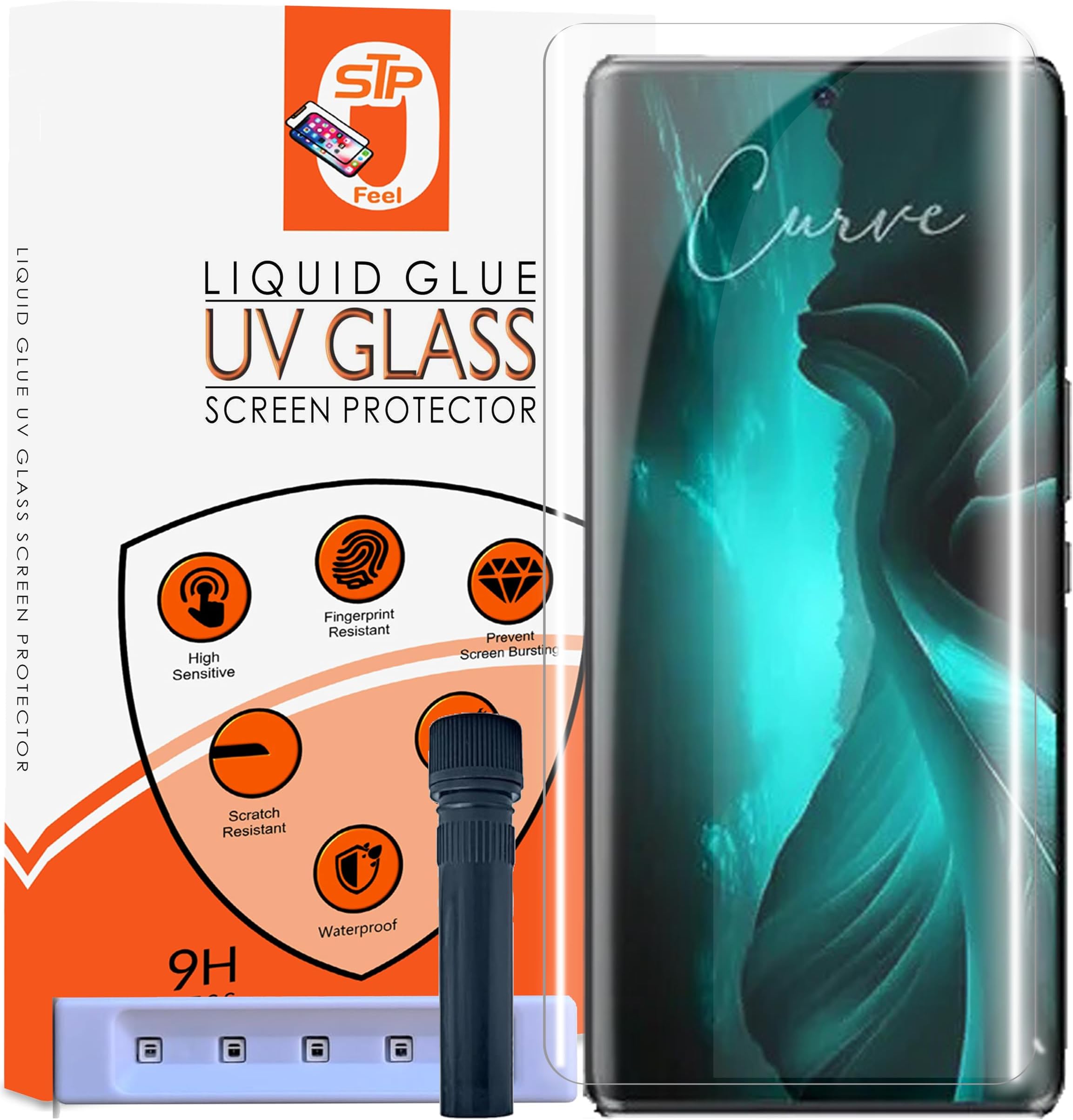 UV HD+ Tempered Glass Screen Protector Guard Compatible For Lava Blaze Curve/Lava Blaze X (6.67 Inch, Pack of 1) Full Adhesive UV Curved Case Friendly HD+ Clarity