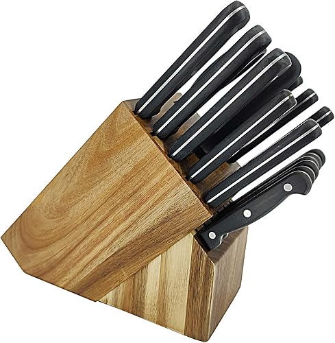 Miniatura 2 de Juego de 17 piezas de bloque de cubiertos de cocina Acero inoxidable Chef Madera Profesional 15276-NPF