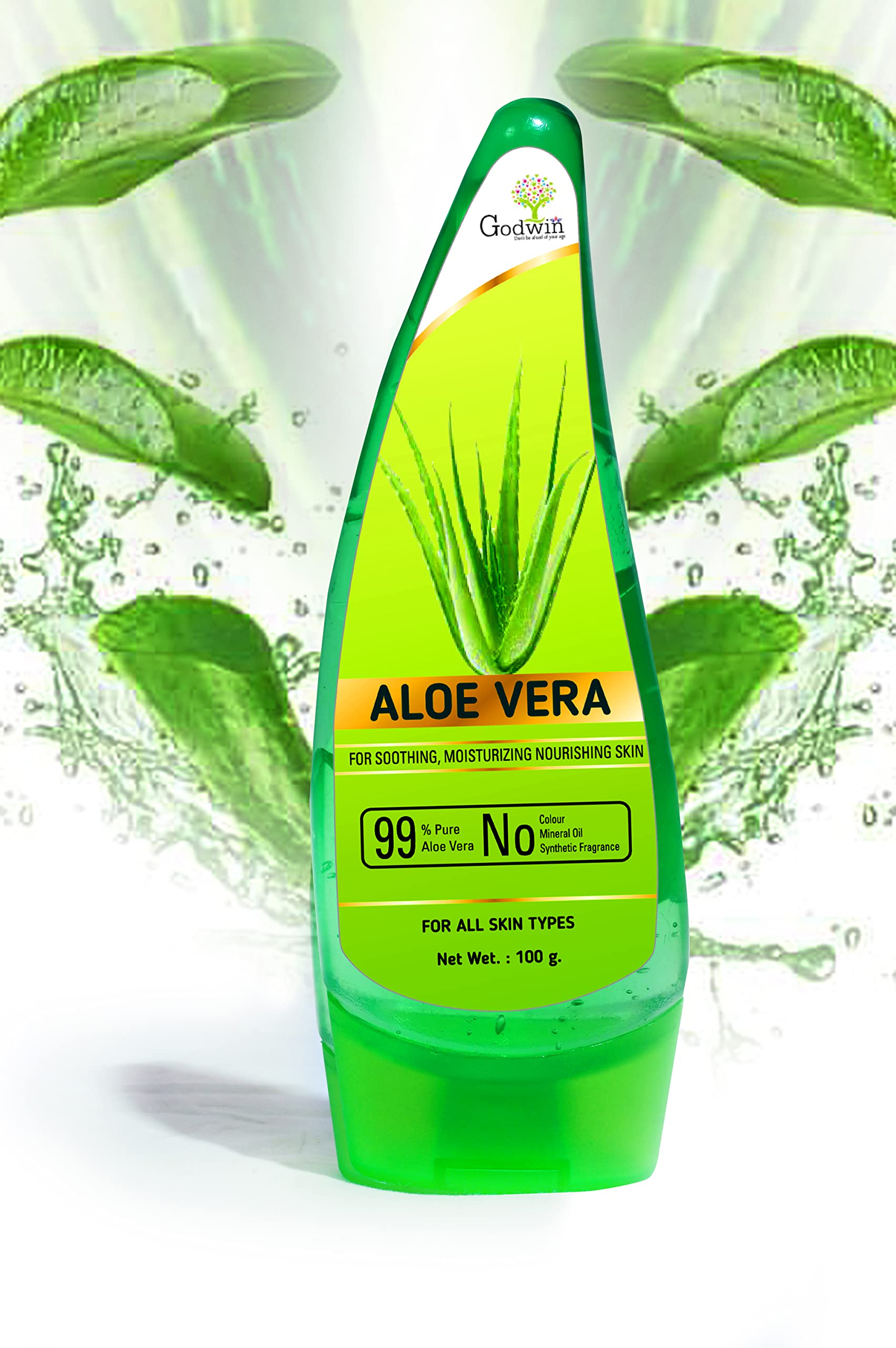 Godwin AloeVera Moisturizing Gel with Enriched Aloevera Extract Cooling 100% Ayurvedic Pack of 1(100g)