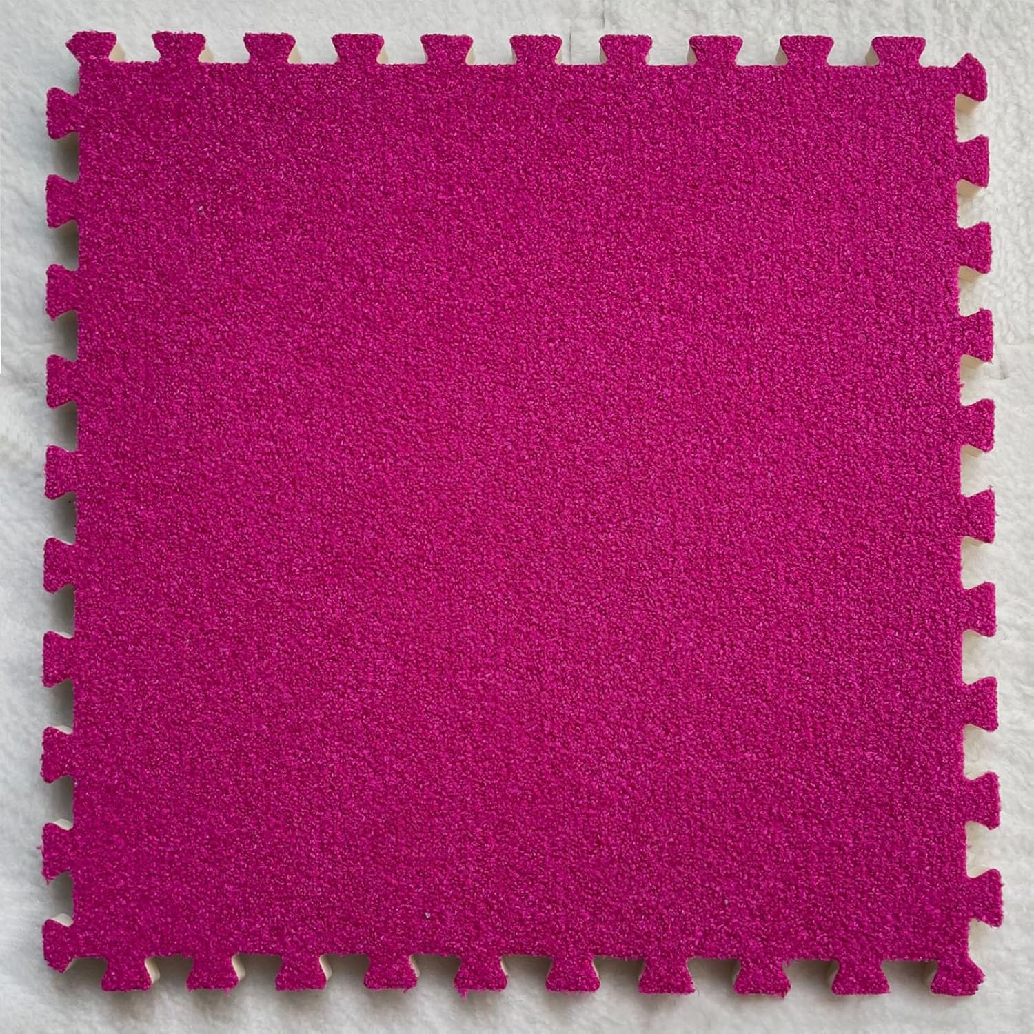 12 Pcs Interlocking Foam Tiles - 12 Sq.ft Plush Floor Mats for Kids, Puzzle Play Mat, Area Rugs, Soft Carpet Tiles, 12x12 Inch, Ideal for Playrooms & Parlor (Rose Red)