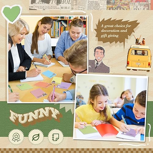 Miniatura 6 de Paquete de 32 blocs de notas divertidos, bolígrafos adhesivos con bolígrafos de oficina sarcásticos a granel para lista de tareas a granel,