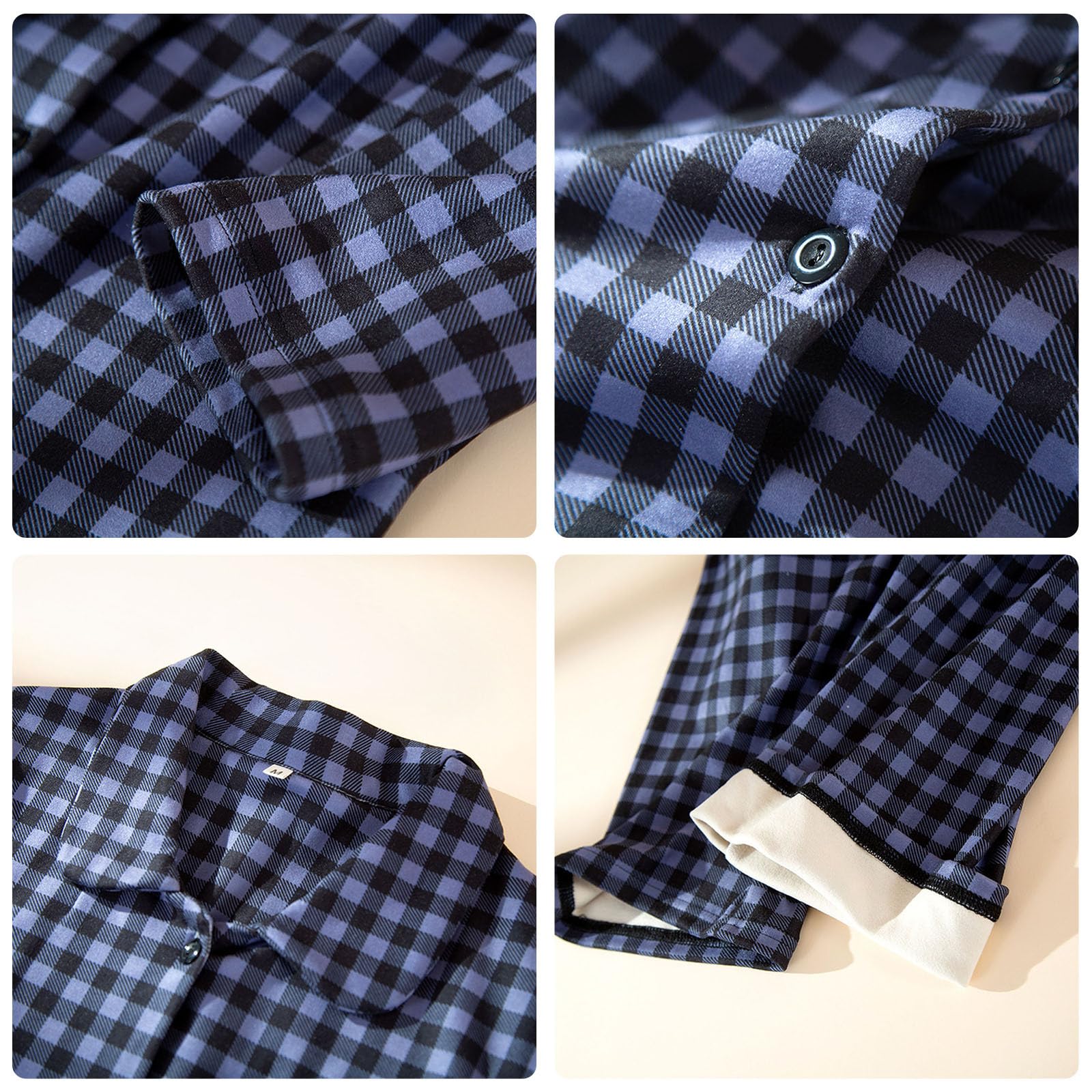 Pigiama Uomo Cotone Lungo Completo Casa Morbido | Completo Notte Uomo in Cotone Lungo, Morbido e Traspirante, Ideale per Primavera, Autunno e Casa