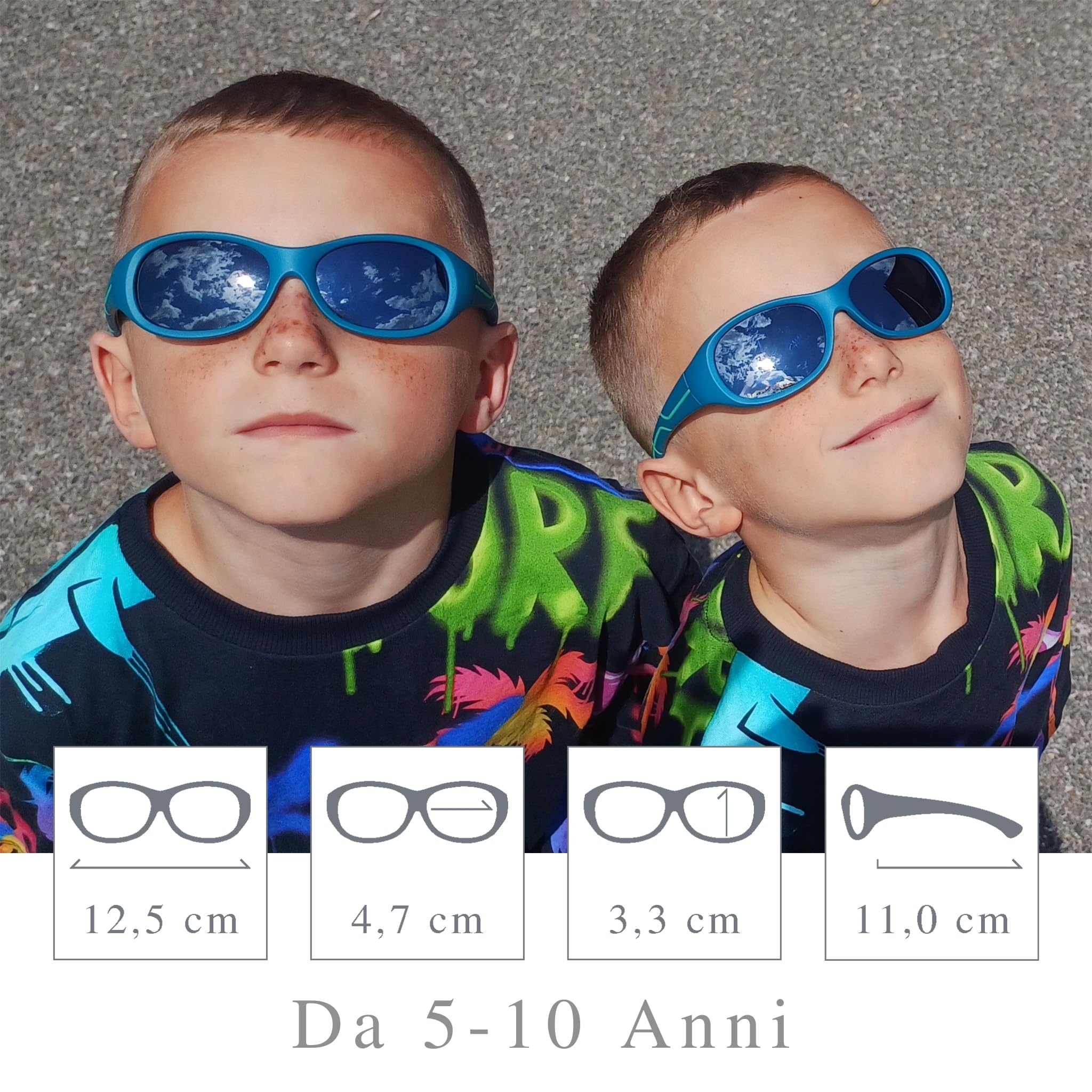 ActiveSol Occhiali da Sole per Bambini Extra Scuro Categoria 4, "Kids@School 5 – 10 Anni, Polarizzati, Protezione UV400