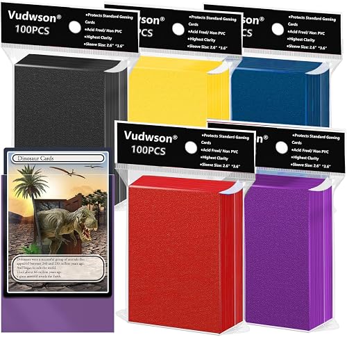 500 Count Card Sleeves, Standard Size (66x91mm), 5 Colors, Matt