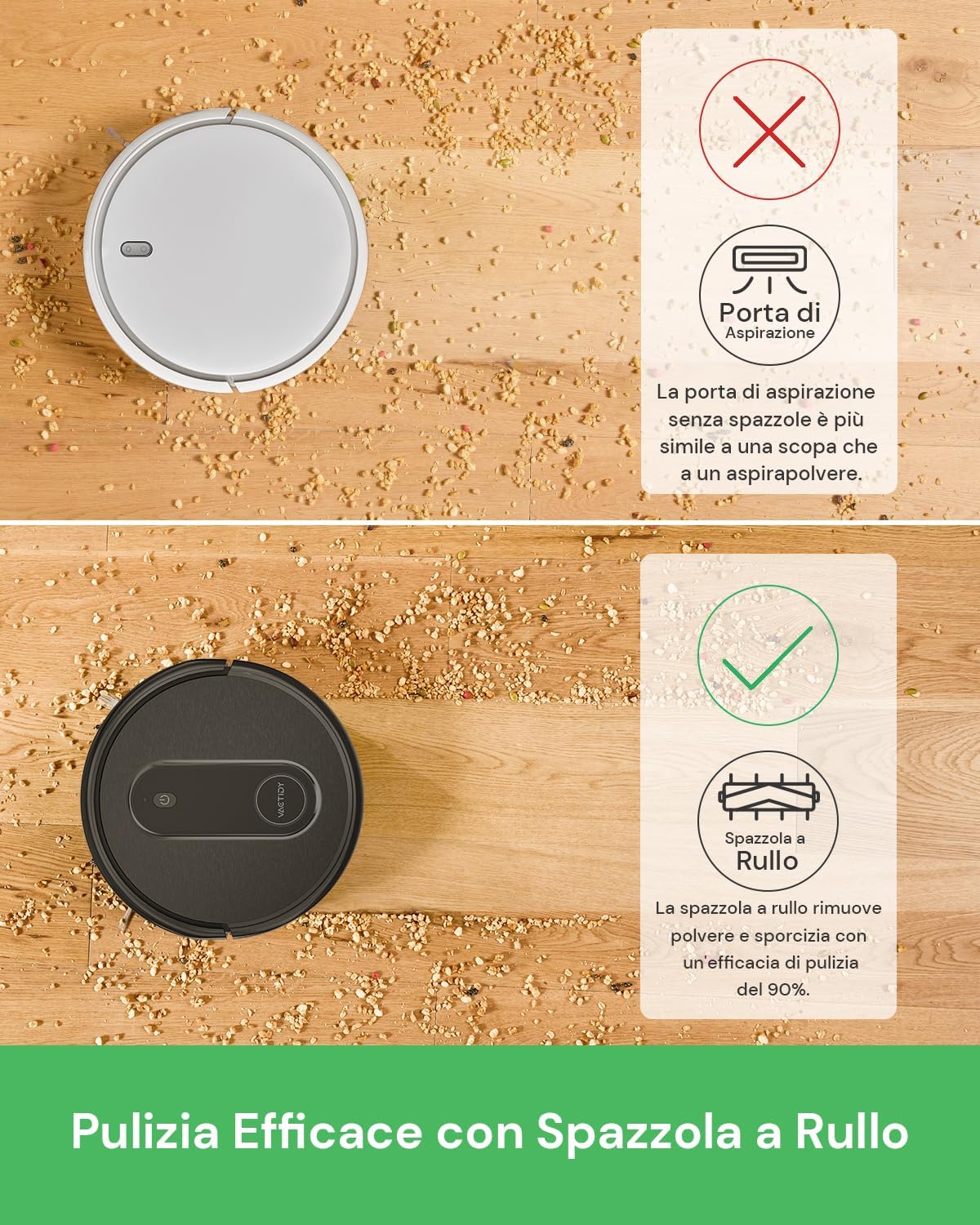 Vactidy Robot Aspirapolvere Lavapavimenti T7, Aspirapolvere Robot Serbatoio Acqua Elettrico 2-In-1,WiFi/App/Alexa/Siri/Google/IFTTT,per Tappeti,Peli di Animali,Pavimento,Capelli Vactidy Robot Aspirapolvere Lavapavimenti T7, Aspirapolvere Robot Serbatoio Acqua Elettrico 2-In-1,WiFi/App/Alexa/Siri/Google/IFTTT,per Tappeti,Peli di Animali,Pavimento,Capelli