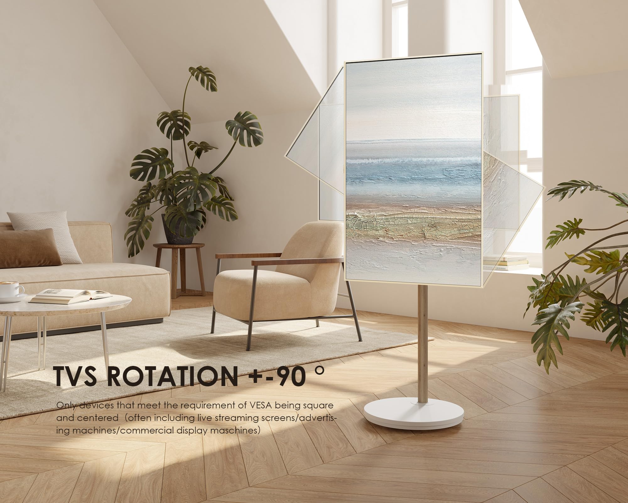 Stand TV Mobile 90° Rotazione VESA 200x200 mm - Dettaglio