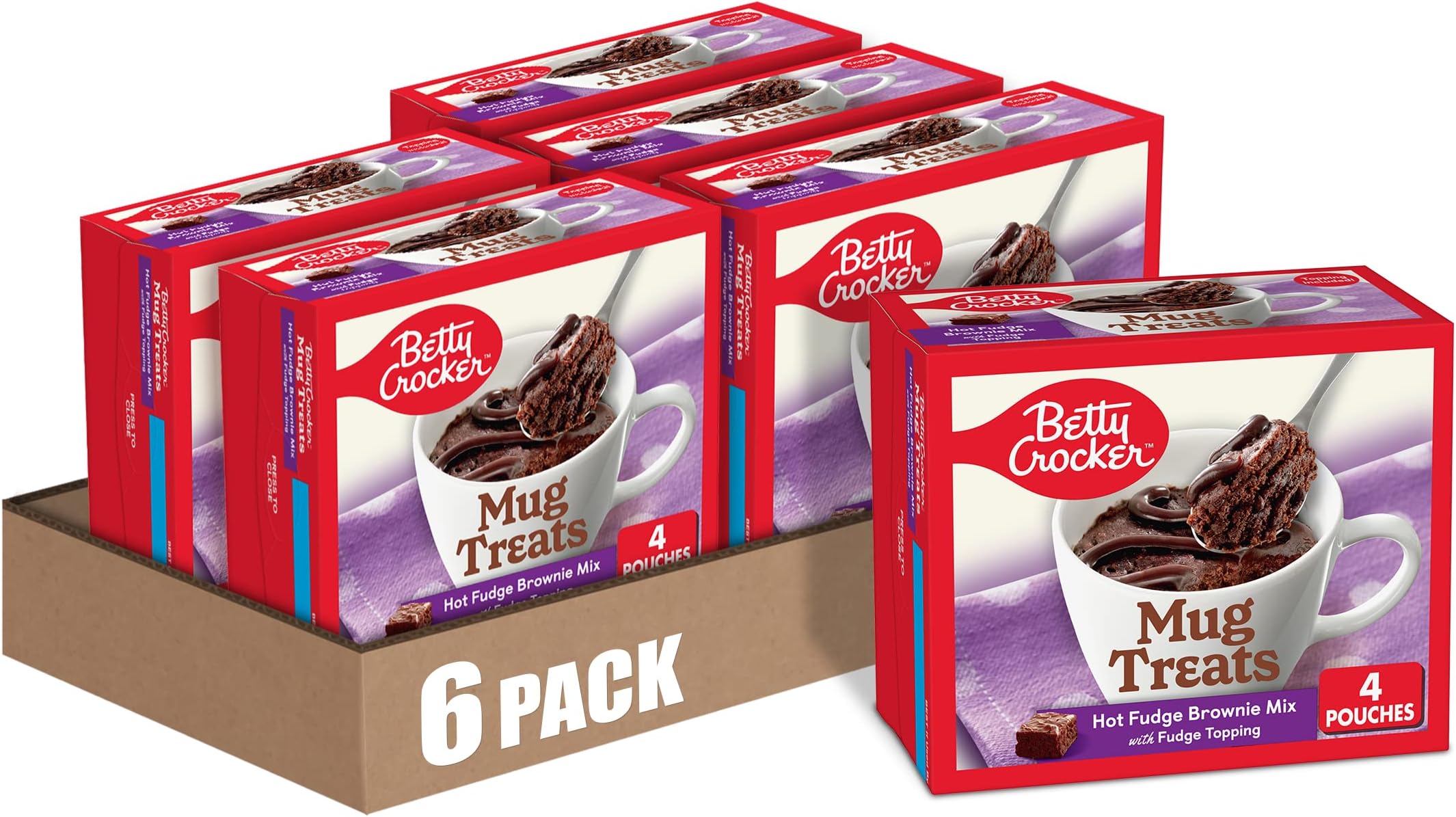 Amazon.com : Betty Crocker Mug Treats Hot Fudge Brownie Mix with Fudge ...