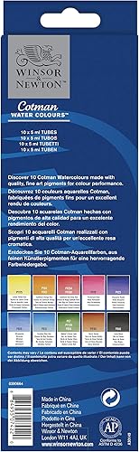 Vista 125 de Winsor & Newton - Cotman - Juego de acuarelas, 12 medias pastillas y pincel Juego de 6 tubos 0.3 fl oz