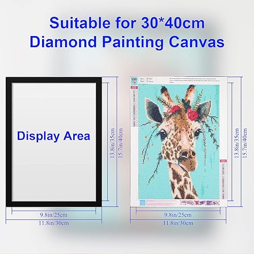 Miniatura 2 de CEUHROG 6 Pack Diamond Painting Frames, Diamond Painting Art Canvas Frames 12" x 15.7", Self Adhesive Magnetic Frames for Wall Window Door Black,