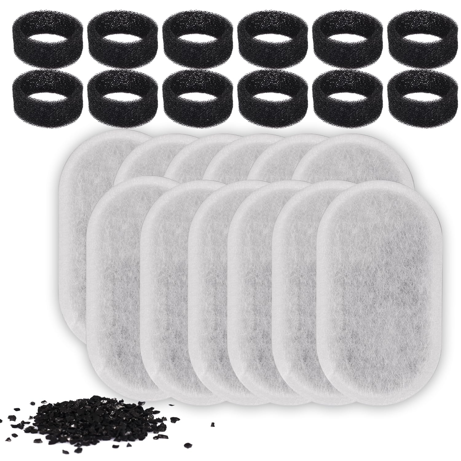 24uds Filtros de Fuente para Gatos, Filtro de Agua para Gatos con Esponjas de Prefiltro de Repuesto Filtros de Fuente para Fuente de Agua para Mascotas de Acero Inoxidable