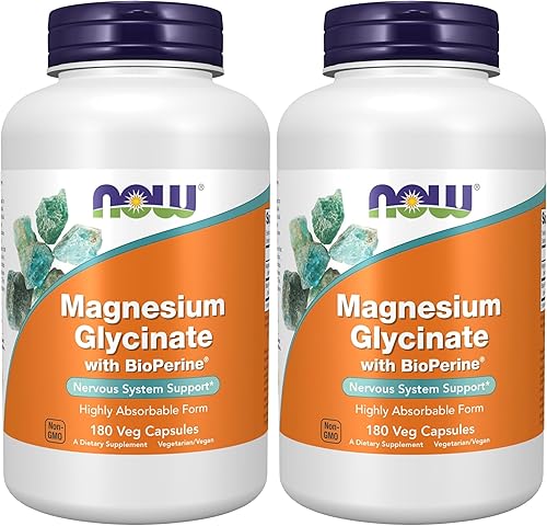 Miniatura 9 de Now Supplements, Glicinato de Magnesio con BioPerine, 180 Cápsulas Vegetales