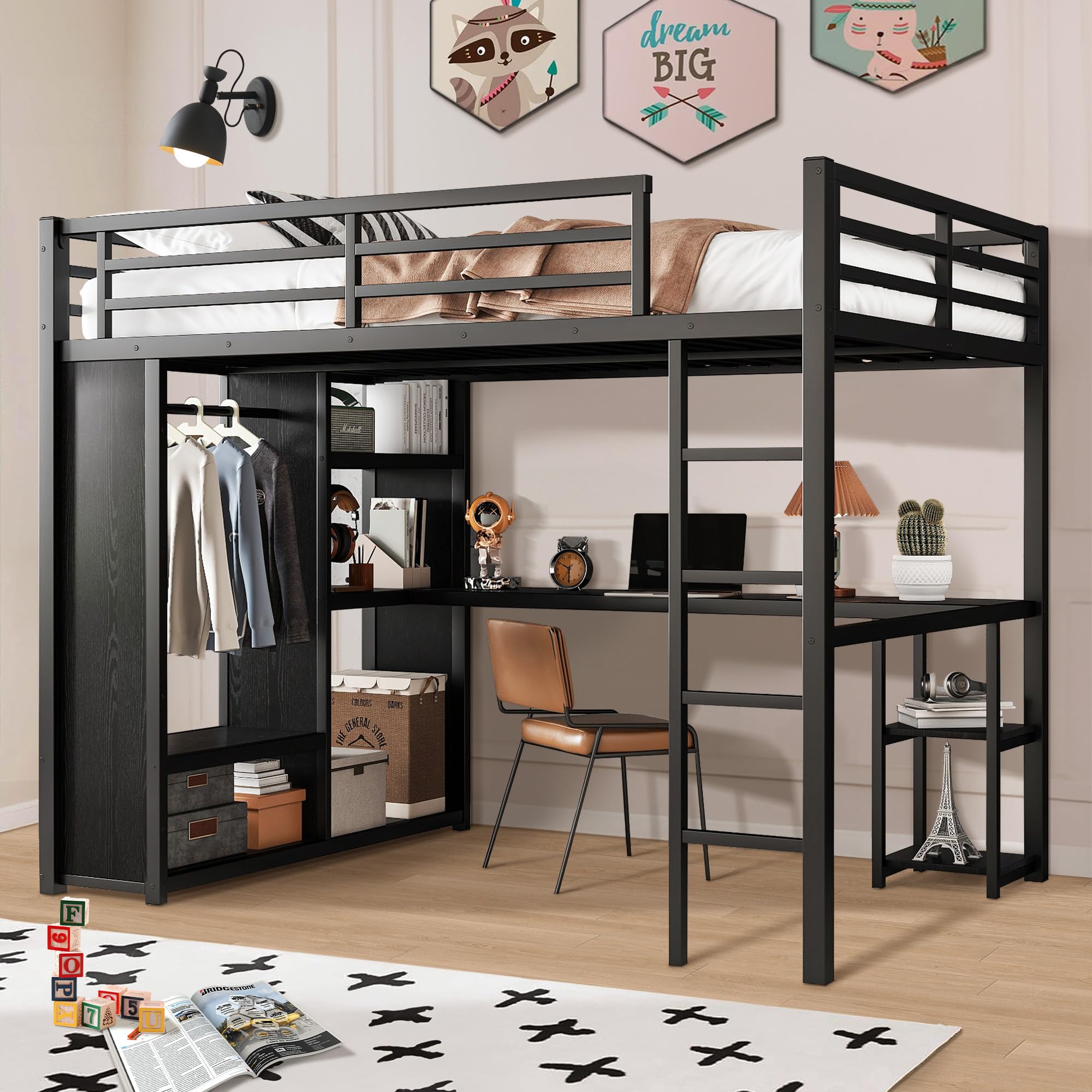 MAKIAAP Queen Loft Bed