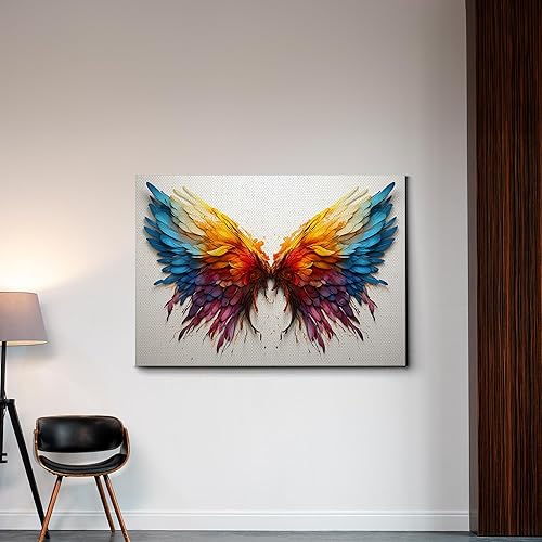 Miniatura 3 de Angel wings print on canvas on light gray ground, Angel wings, Angel wings art, On canvas, Wall Decor Living Room, Office Wall